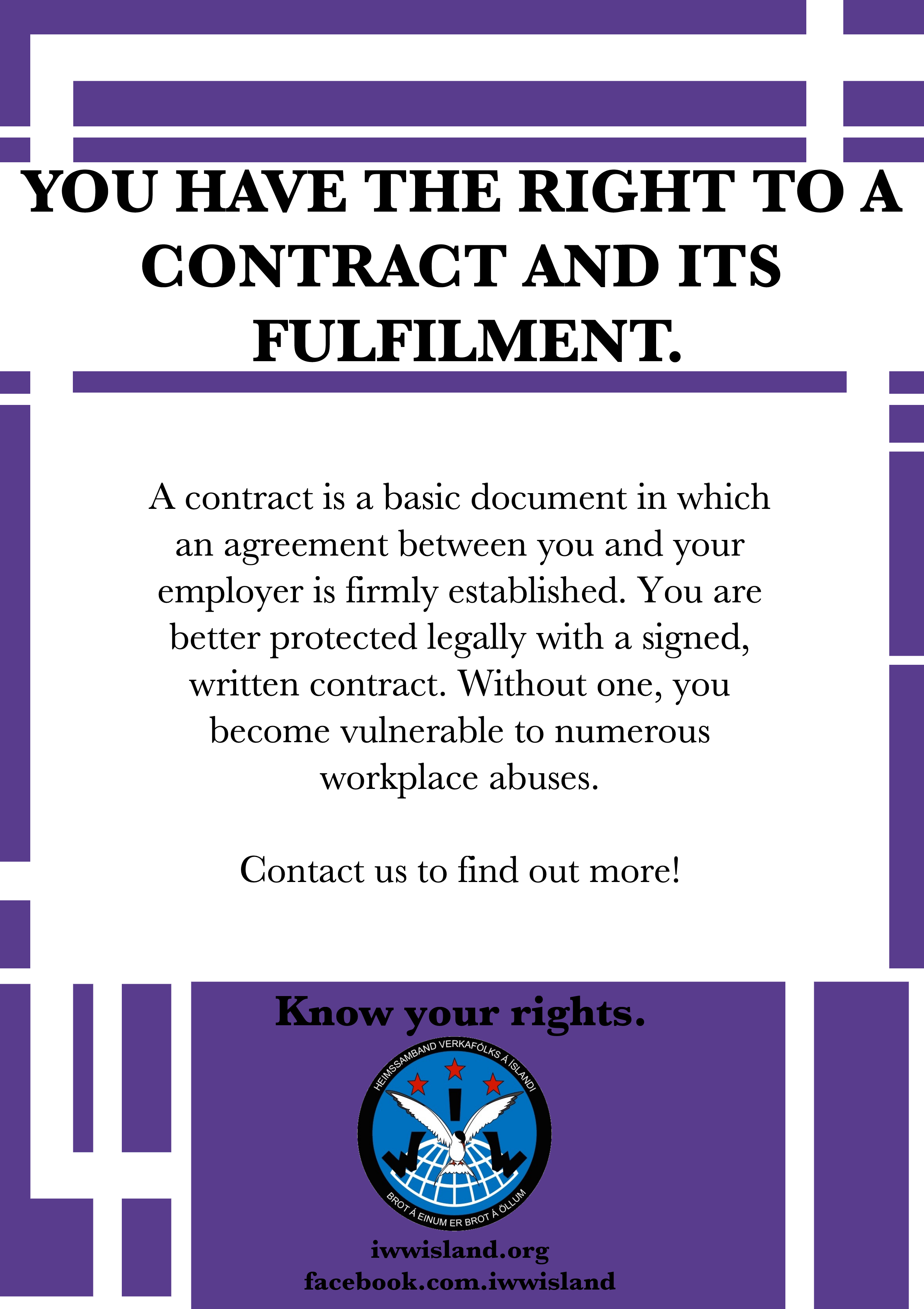 Know your rights: Infographics – IWW Ísland